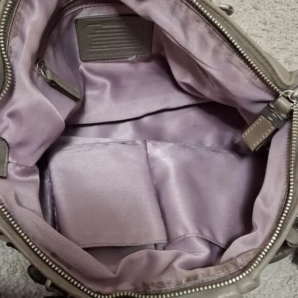 Coach Silver Sophia Madison Grey Shoulder Bag Purse J1293-F22563 - Picture 5 of 7